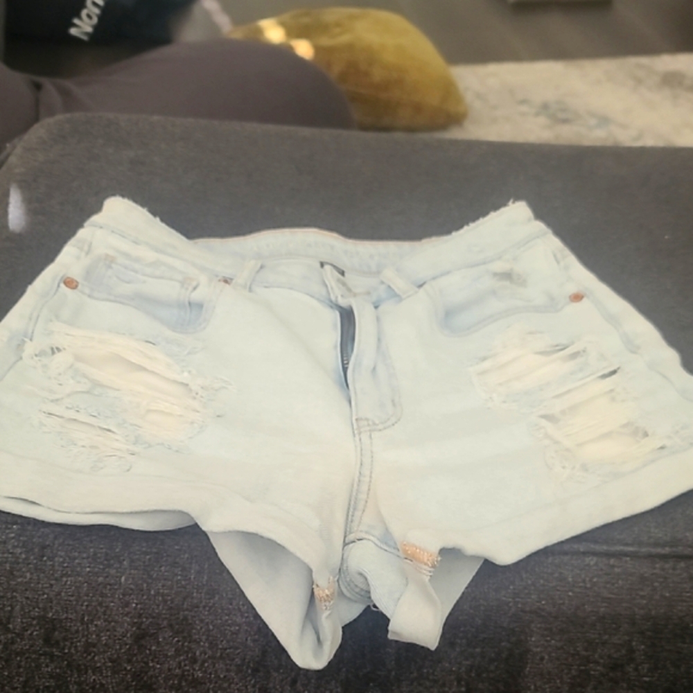 American Eagle Outfitters Blue Jean Shorts Distressed